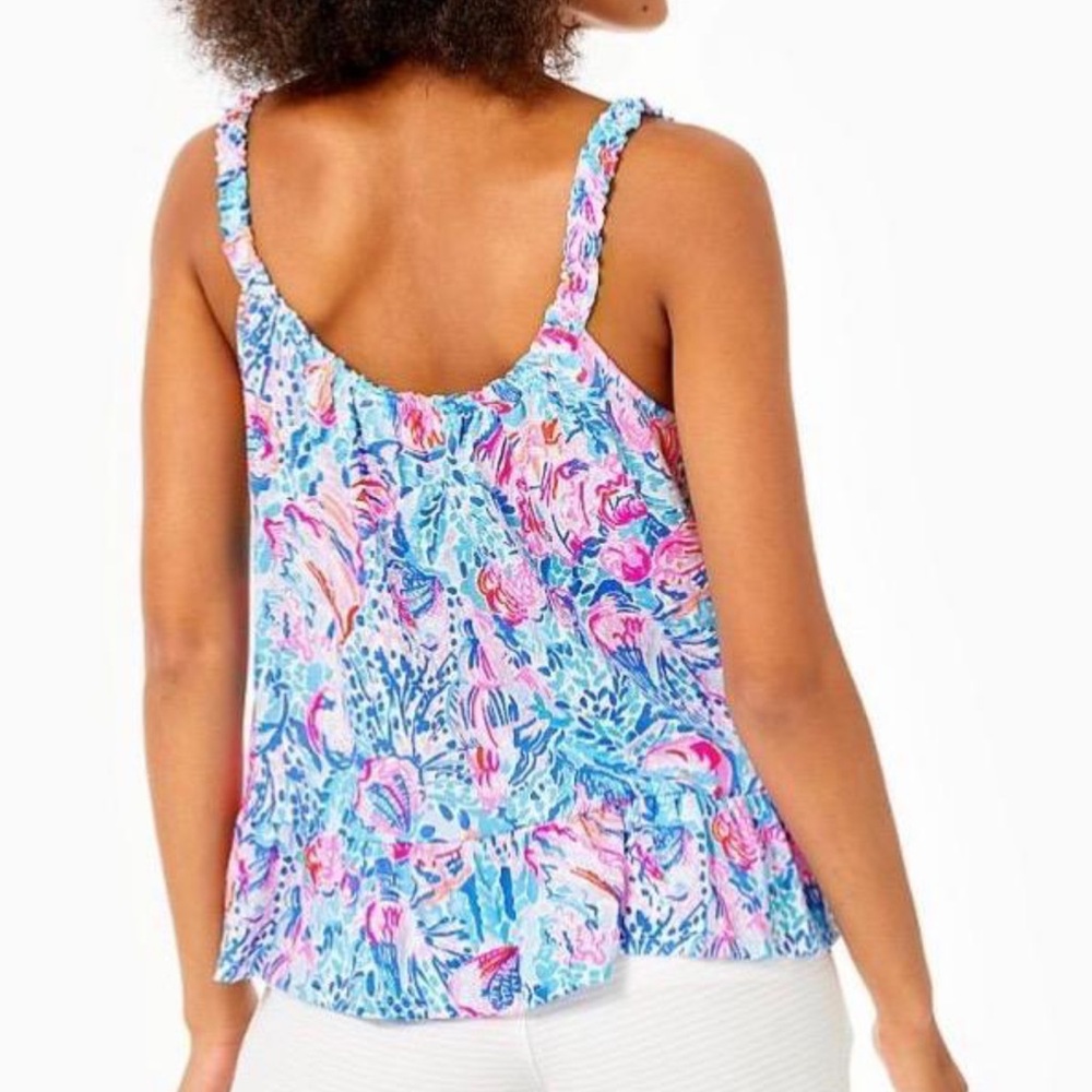 Lilly Pulitzer Flounce Hem Loro Tank Top Size Small - Picture 2 of 8